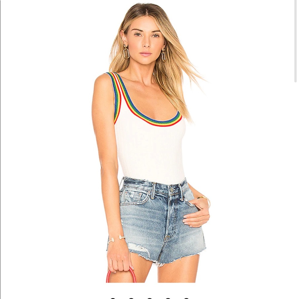 Drea Rainbow Ribbed Bodysuit